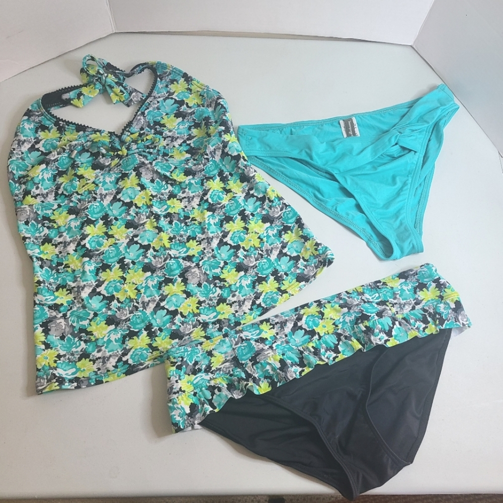 Bathing Suit Point Zero 2 Piece Tankini + 1 Tommy Bahama Bottom Size L